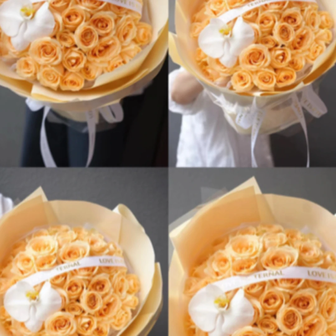 33支香槟玫瑰花束