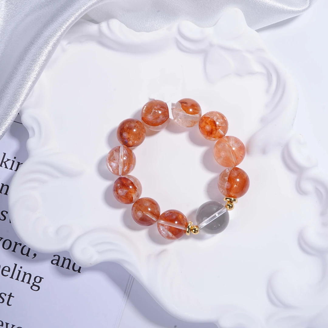 巴西透体红胶花白水晶设计款手串/ZBSJ-0490/多样性发一件