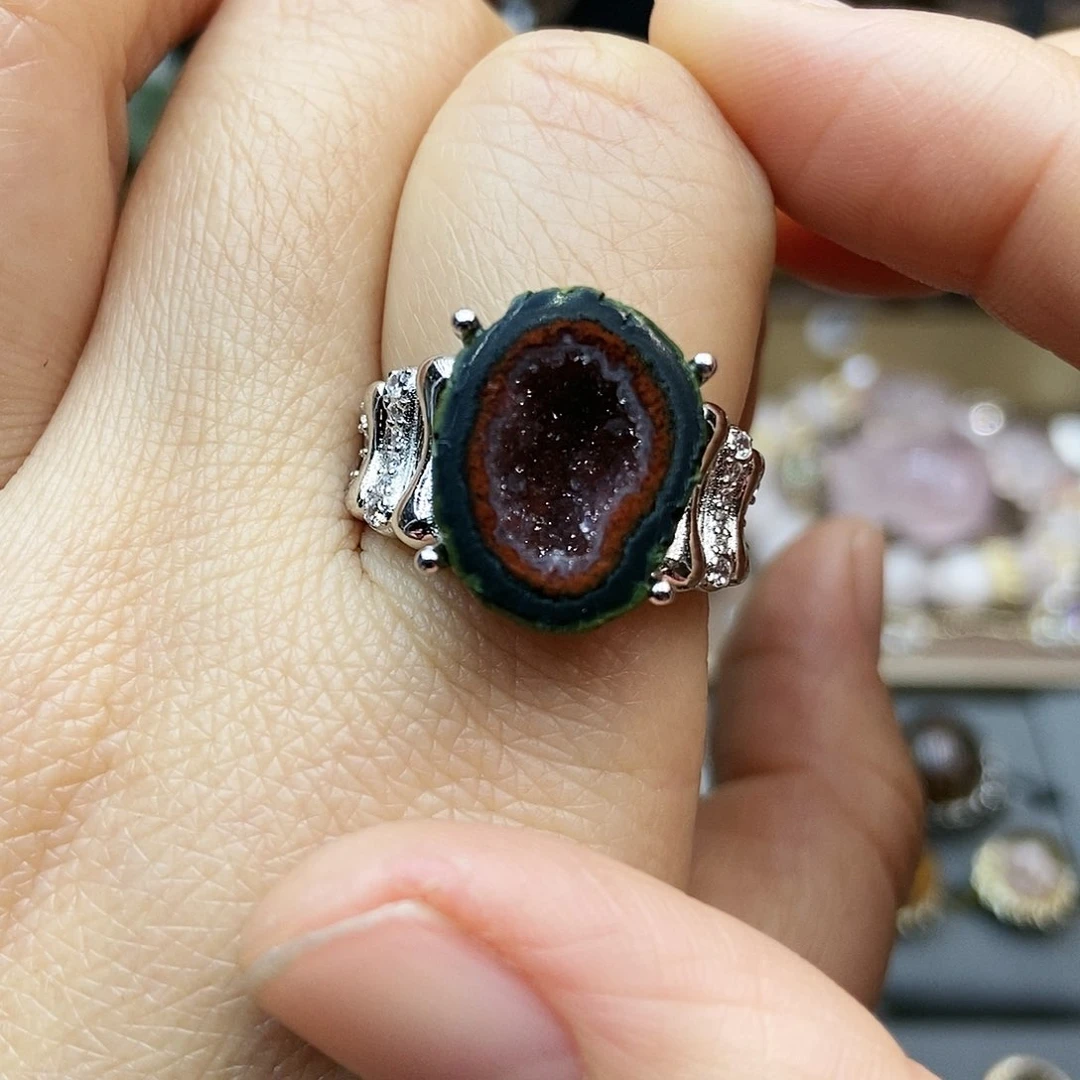 水晶戒指银S925镶嵌孟**孟