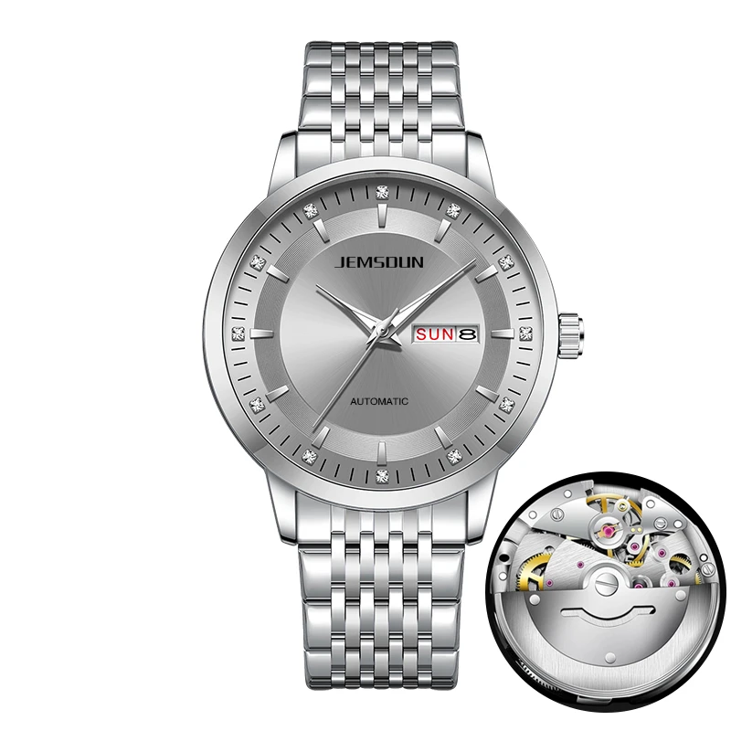 【专柜直发】正品全自动镂空腕表防水夜光手表男超薄送调表器J1851