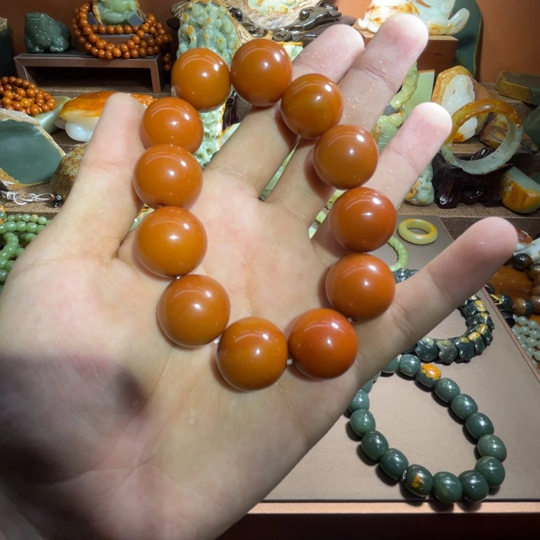 透闪石质玉手链 卡20未镶嵌