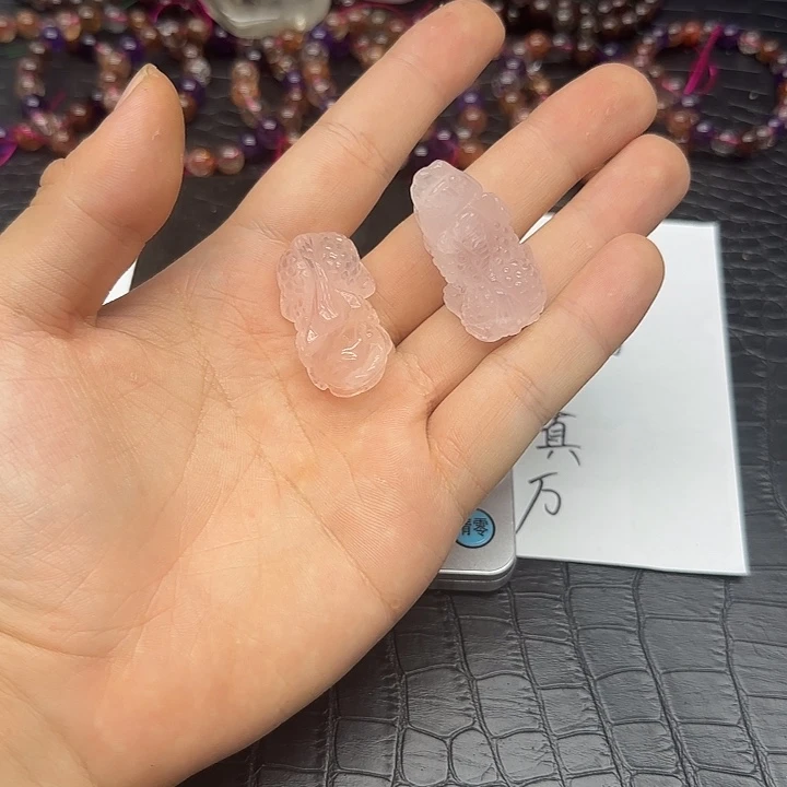 水晶手链未镶嵌天然粉水晶吊坠81