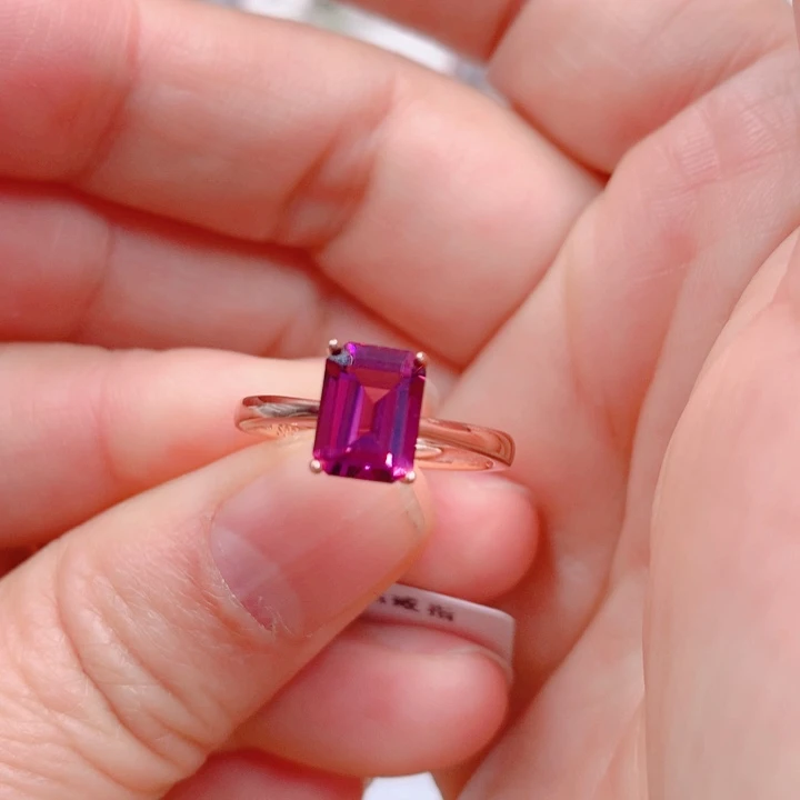 石榴石戒指银S925镶嵌