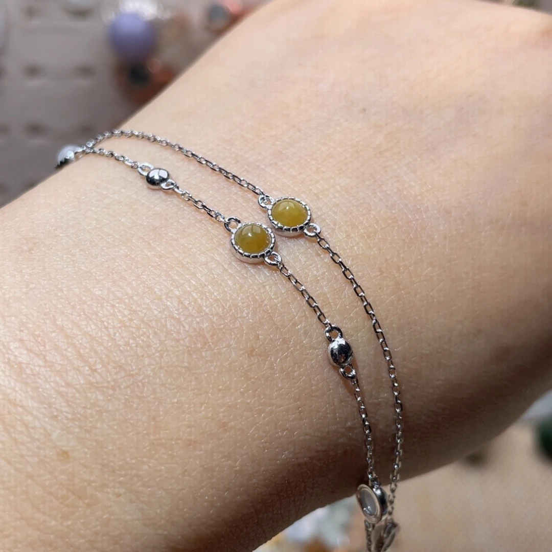 银S925镶嵌手链翡翠