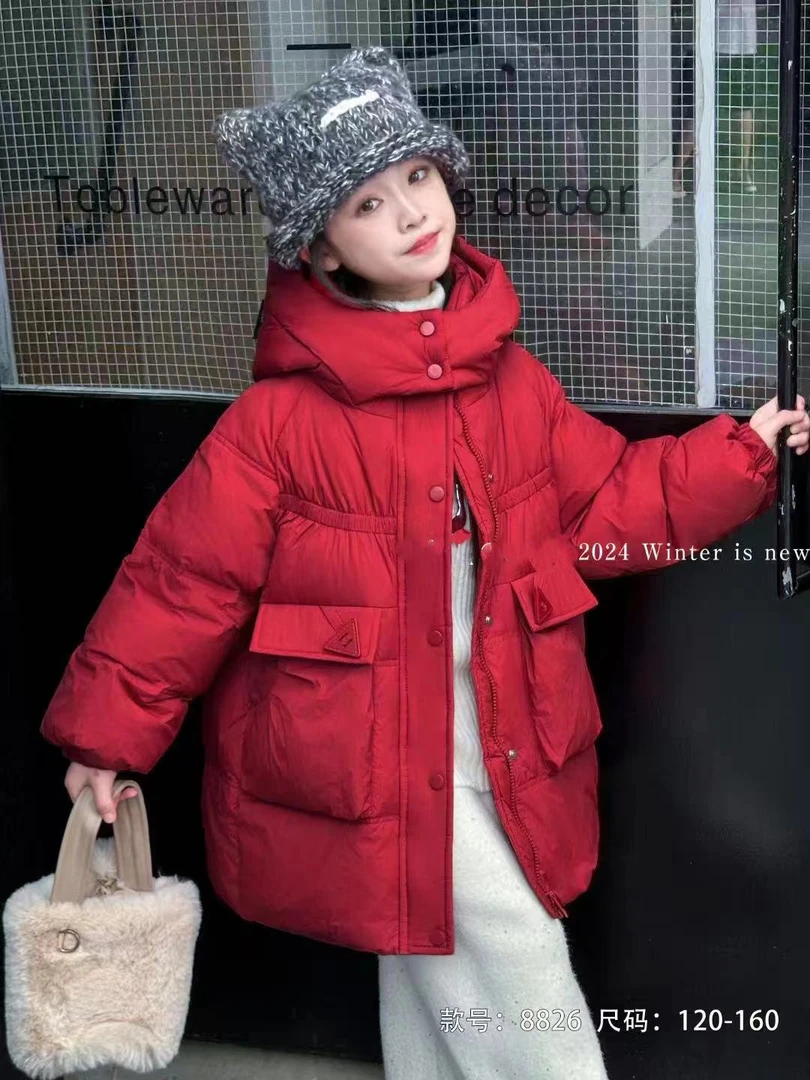 【淼淼妈】儿童冬季保暖加厚连帽外套8826