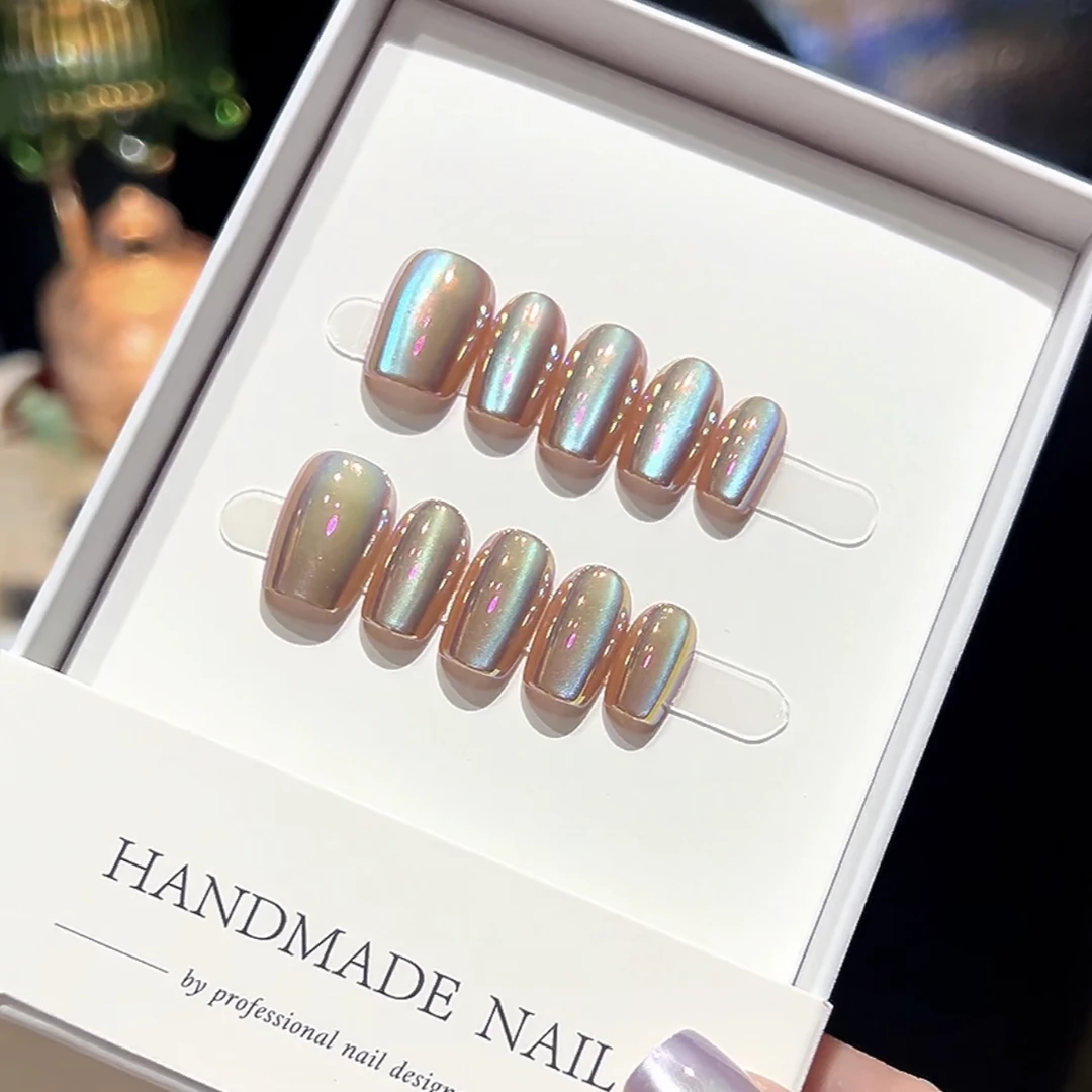 【幻彩】YB纯手工穿戴甲高品质甲片美甲贴冰透夏季指甲贴流行穿戴式