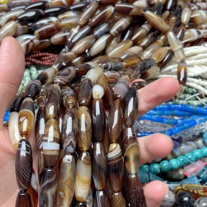 玛瑙/玉髓合金珠宝半成品一条10x30m缠丝玛瑙天朱