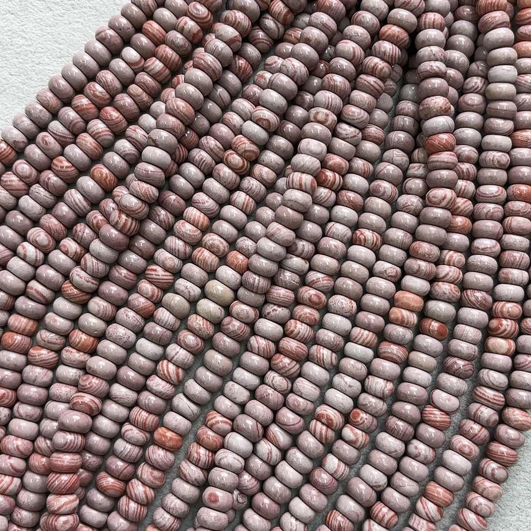 未镶嵌玛瑙/玉髓珠宝半成品5×9咖木纹算盘一条