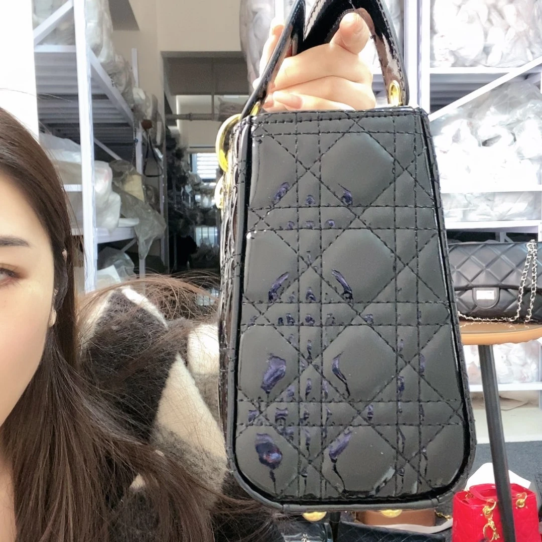 羊剖层皮革牛剖层皮革漆皮大号黑