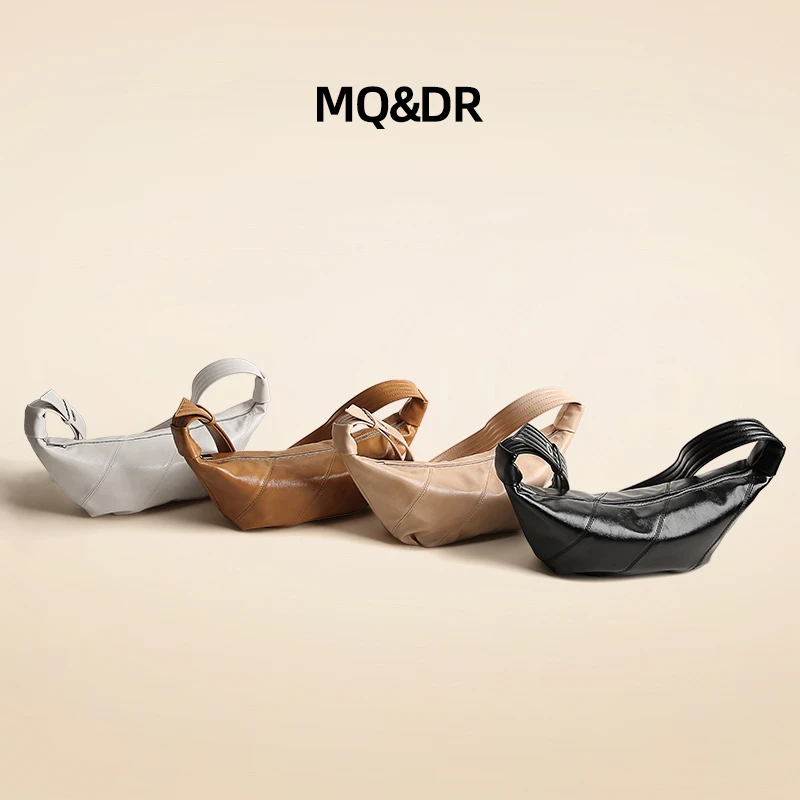 MQ&DR【漫花甜茶】2025春新款时尚休闲气质小众饺子包单肩斜挎包