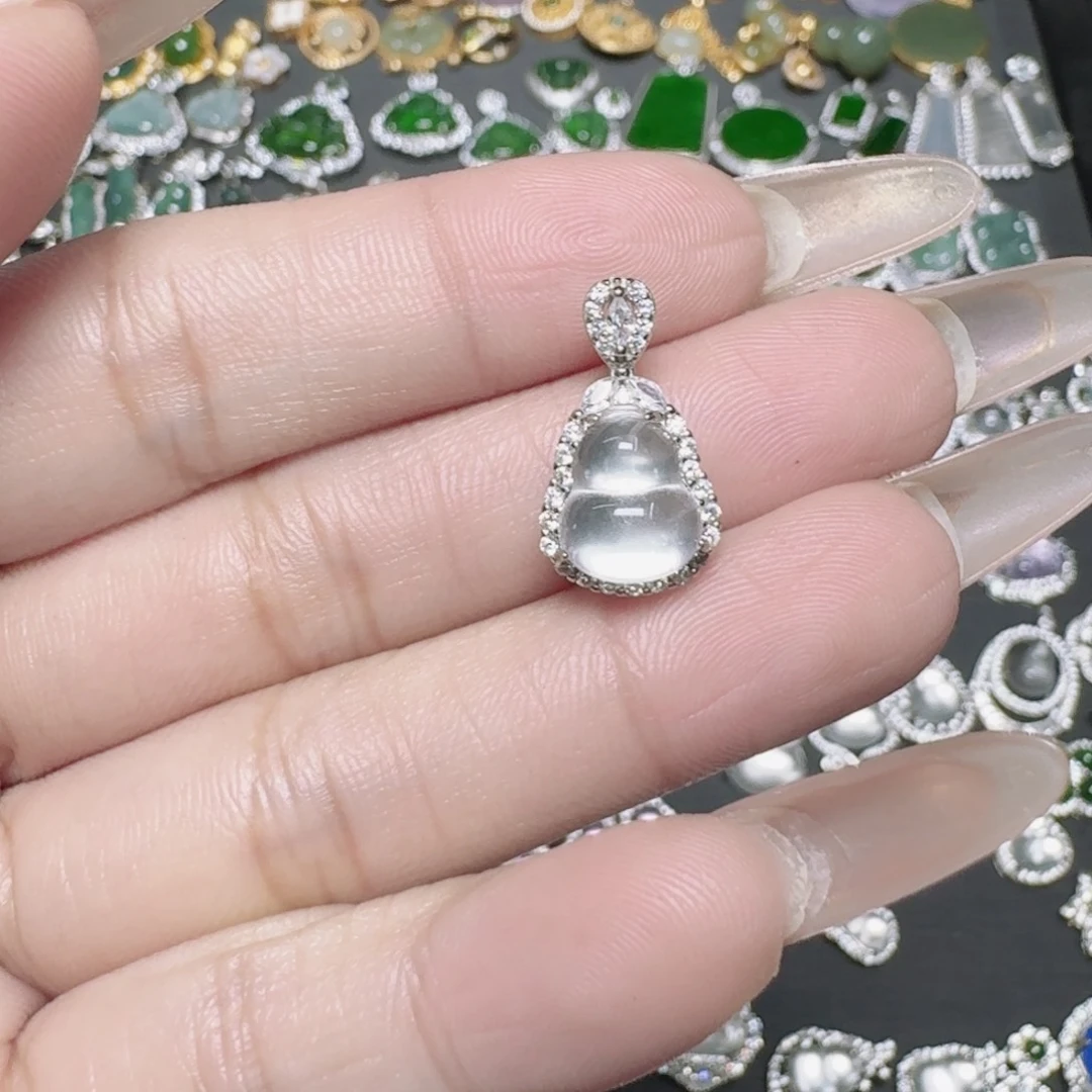 吊坠(不含链)银S925镶嵌石英质玉