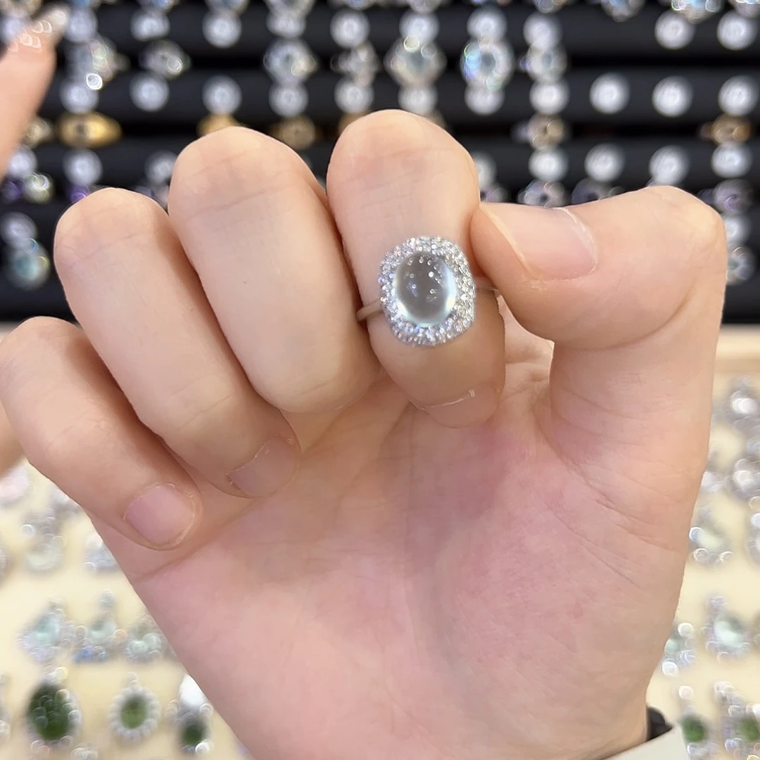 蛇纹石玉银S925镶嵌饰品猫*-