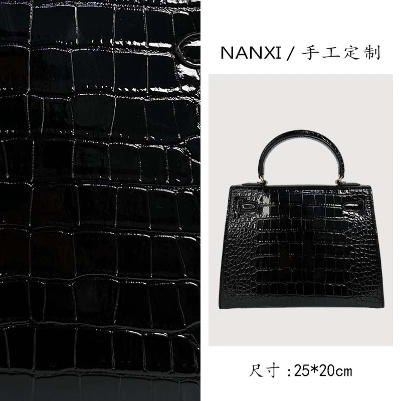 轻奢定制鳄纹KL 亮面女士手提单肩包