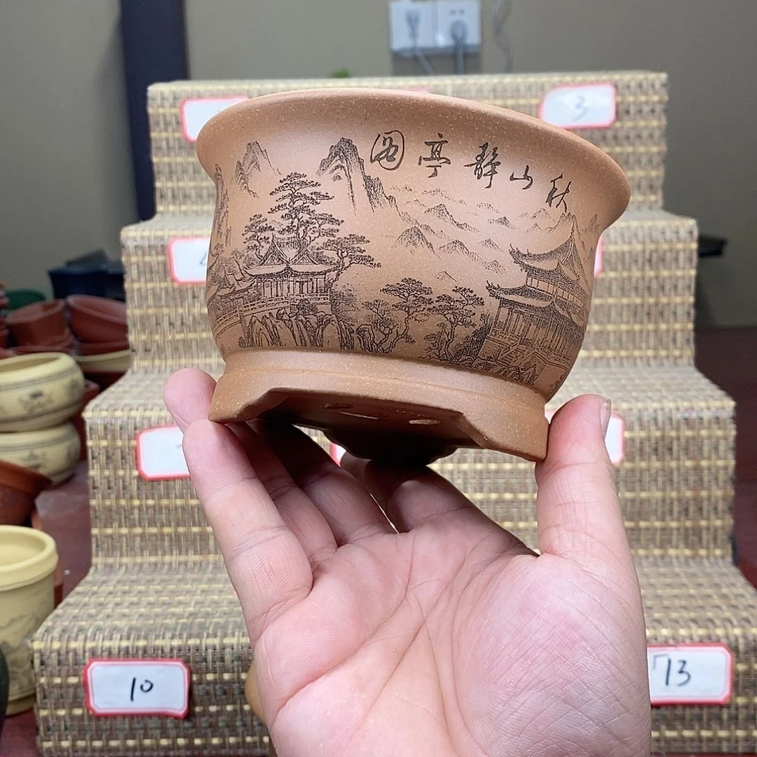 紫砂花盆我在等他