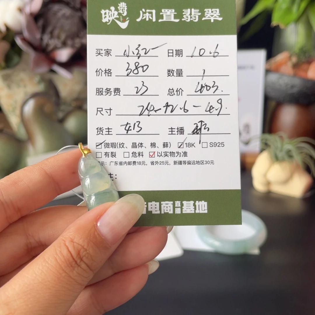 小***帽翡翠18K金镶嵌颈饰翡翠