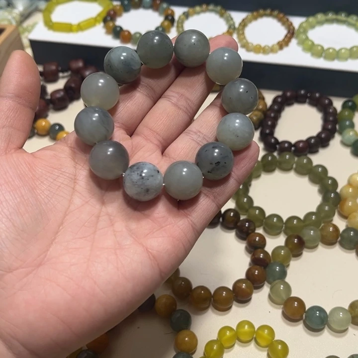 蛇纹石玉未镶嵌手链卡18
