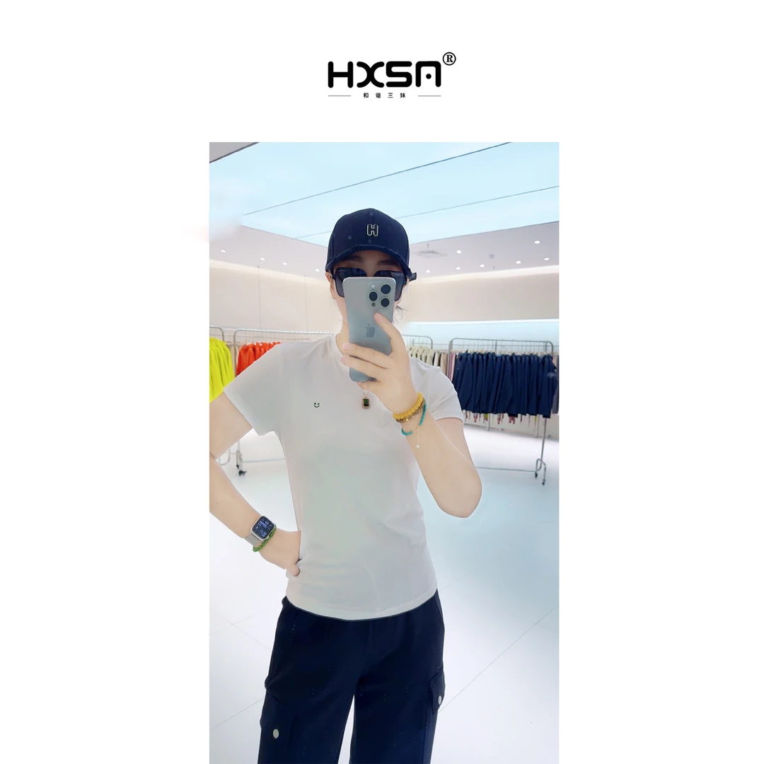HXSM「莱赛尔天丝笑脸」夏简风光滑柔软圆领短袖0360