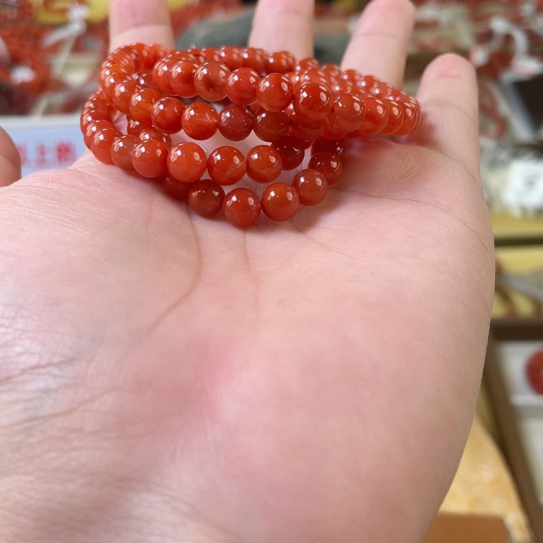 南红玛瑙未镶嵌手链6mm+