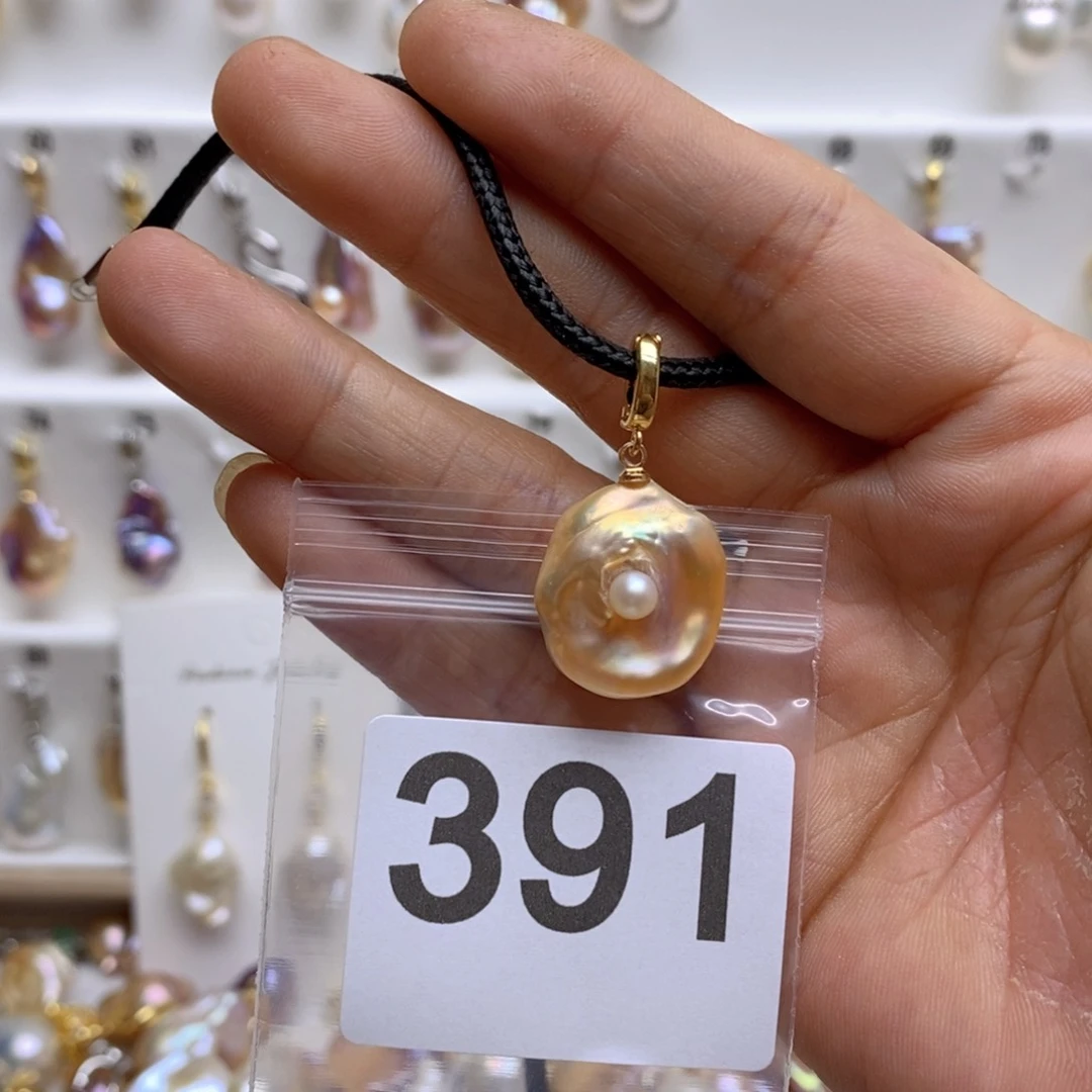 淡水珍珠颈饰银S925镶嵌391