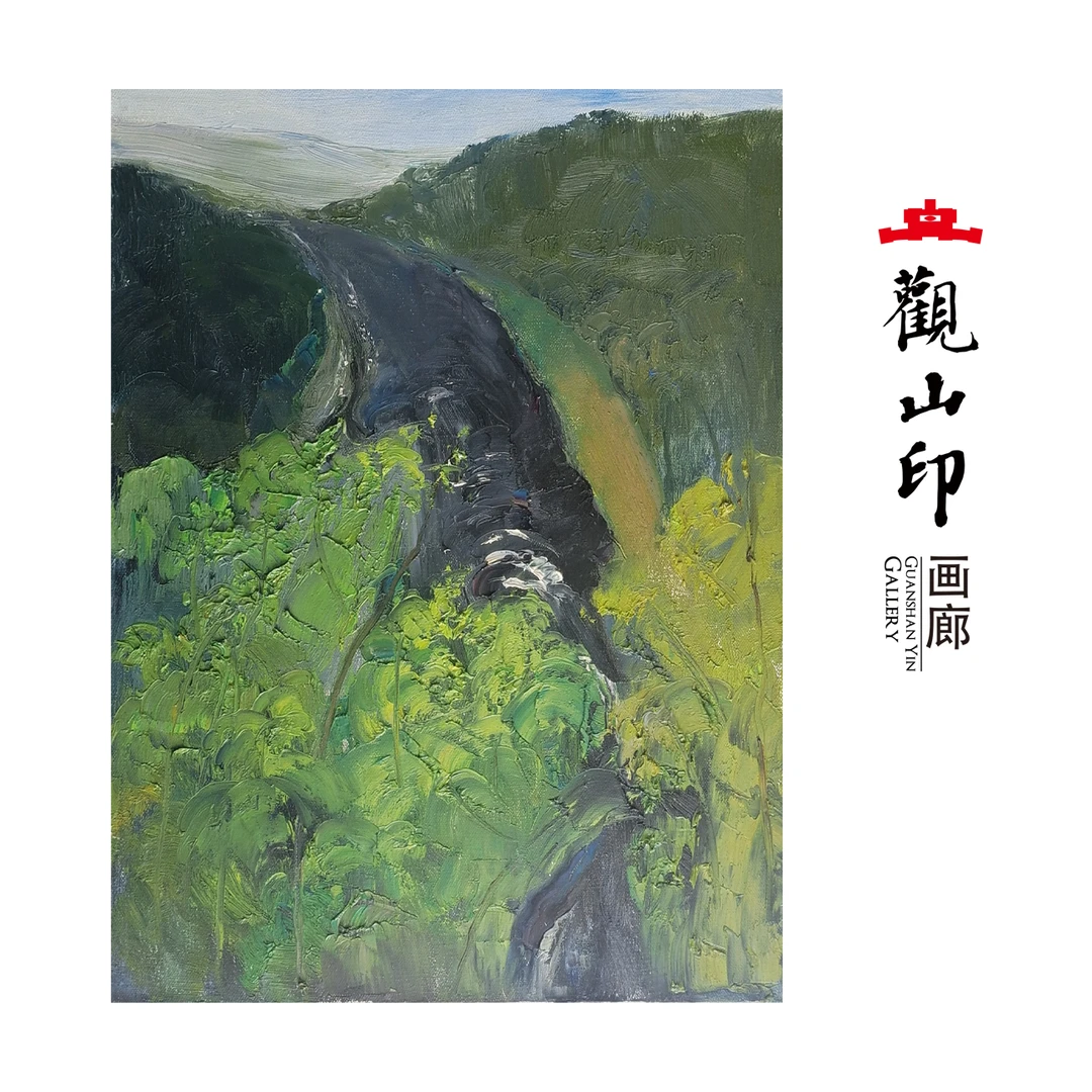 L原创手绘风景油画61.2x46cm丛林作品8222