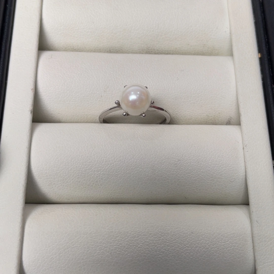 海水珍珠戒指银S925镶嵌