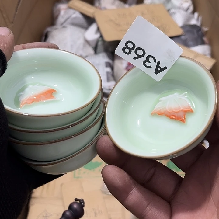 瓷片茶摆件工艺品摆件666