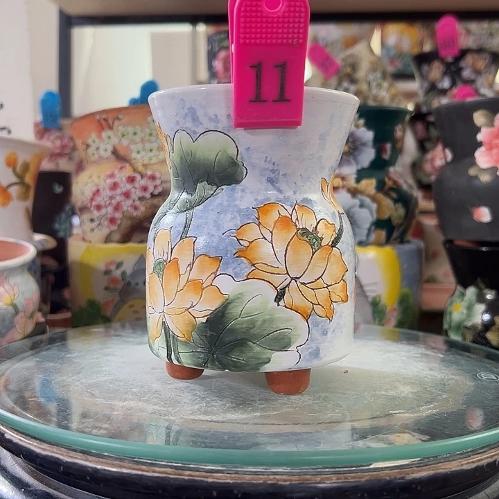 满38包邮 景德镇手绘花盆