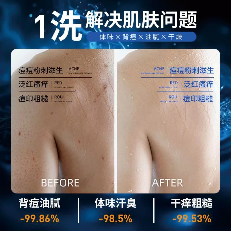 MBG香水沐浴露男士持久留香控油古龙魅蔚蓝香氛沐浴乳洗发水套装