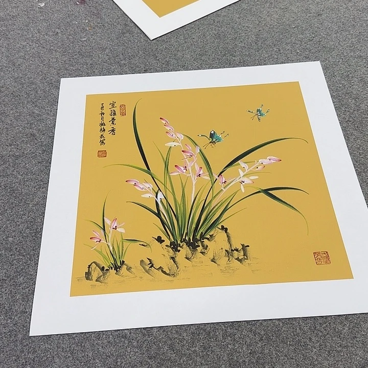 国画国画立体兰花