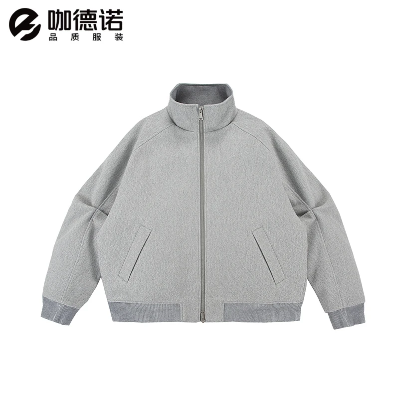 2025秋冬新高克重款立领棉衣高级感棉服男潮流宽松休闲纯色厚外套
