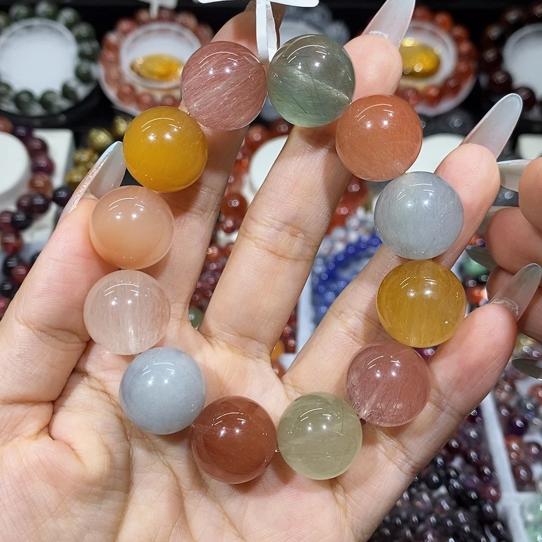 水晶未镶嵌手串彩兔毛17