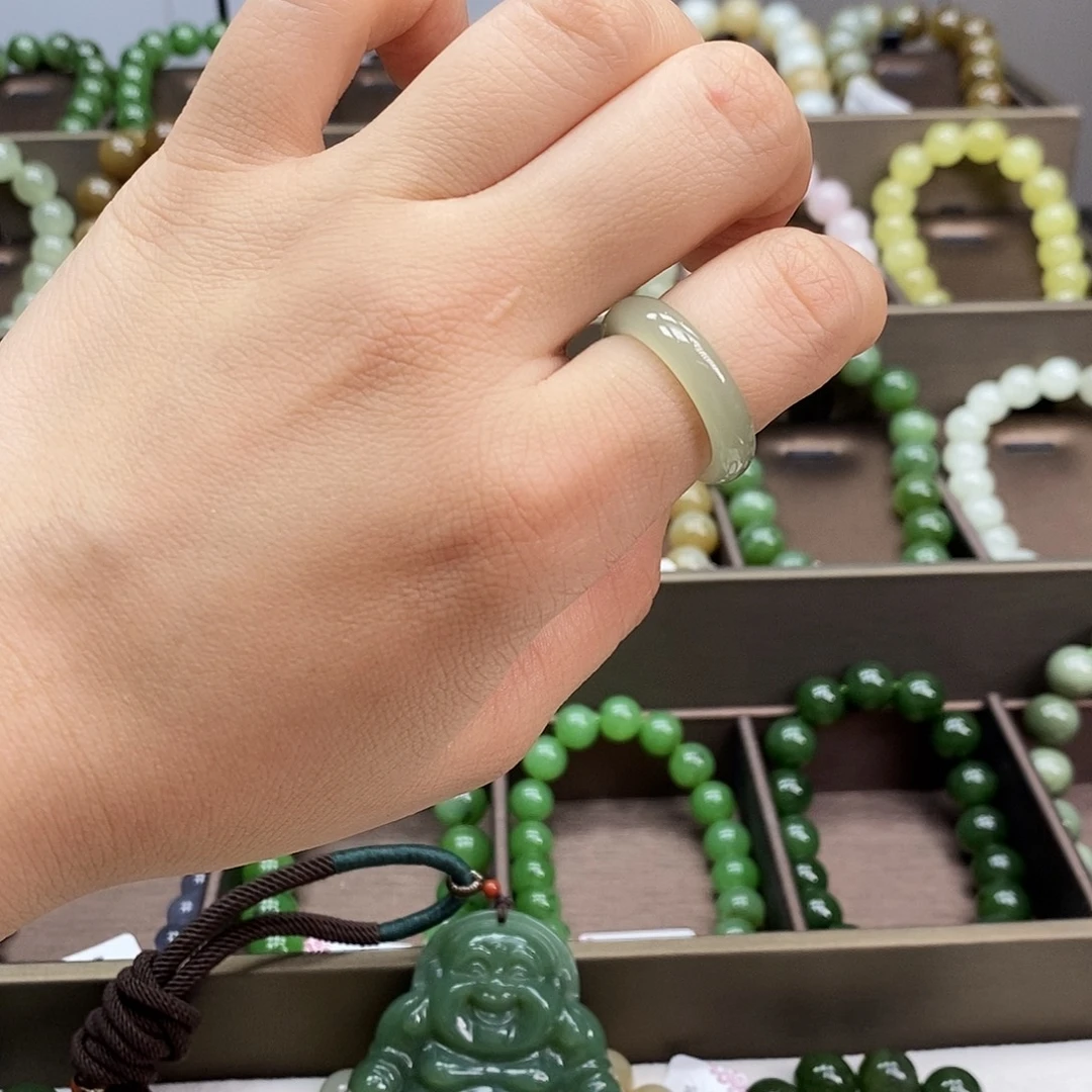 和田玉未镶嵌手串戒圈晴水