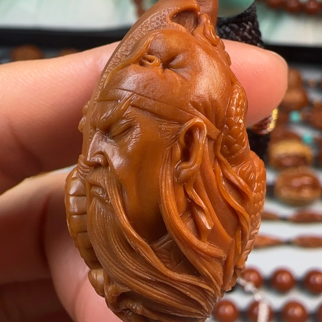 橄榄核手串/手链2.2尺寸水晶核御龙关二爷