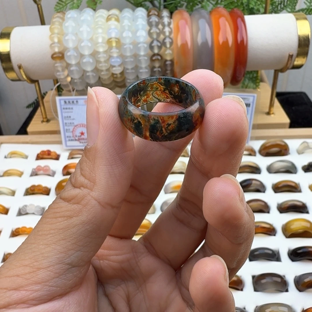 玛瑙/玉髓未镶嵌戒圈17圈福利默认微瑕介意勿拍