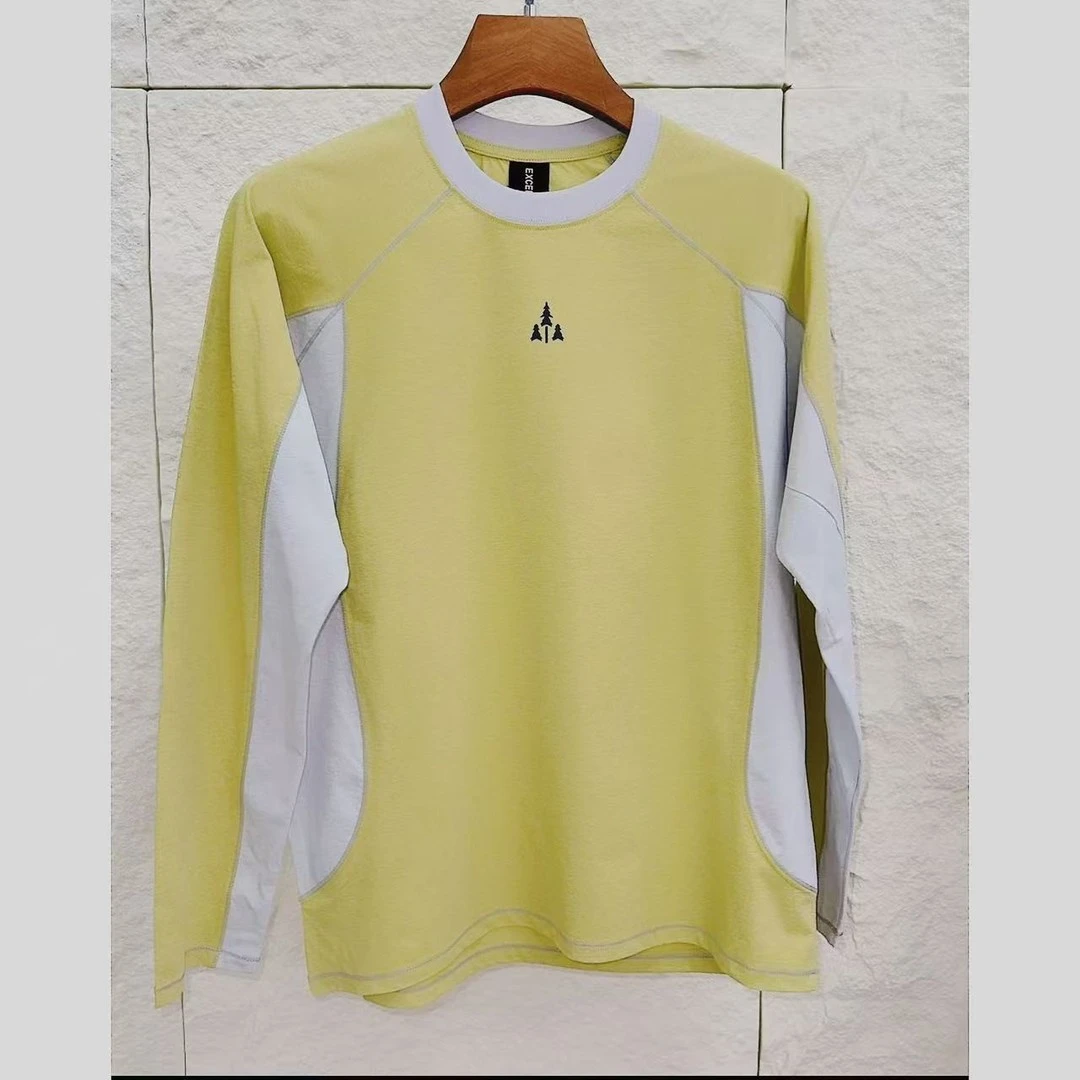 【早秋氛围】山系户外城郊运动吸湿速干撞色宽松长袖T恤男女同款