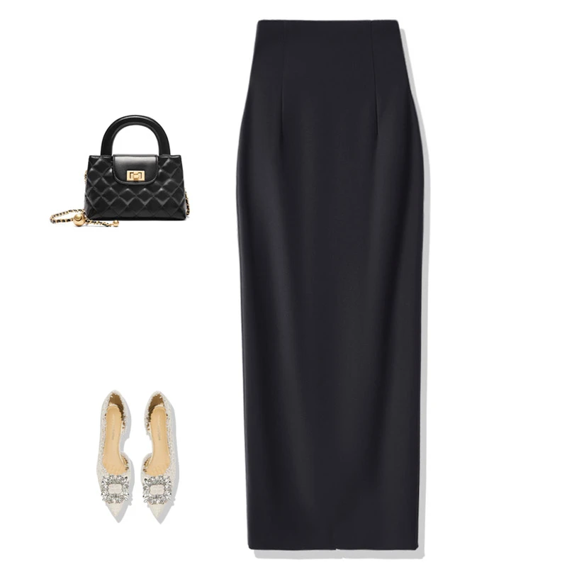 高腰显瘦西装半身女2025新款气质通勤后开叉修身包臀裙半身裙裙子