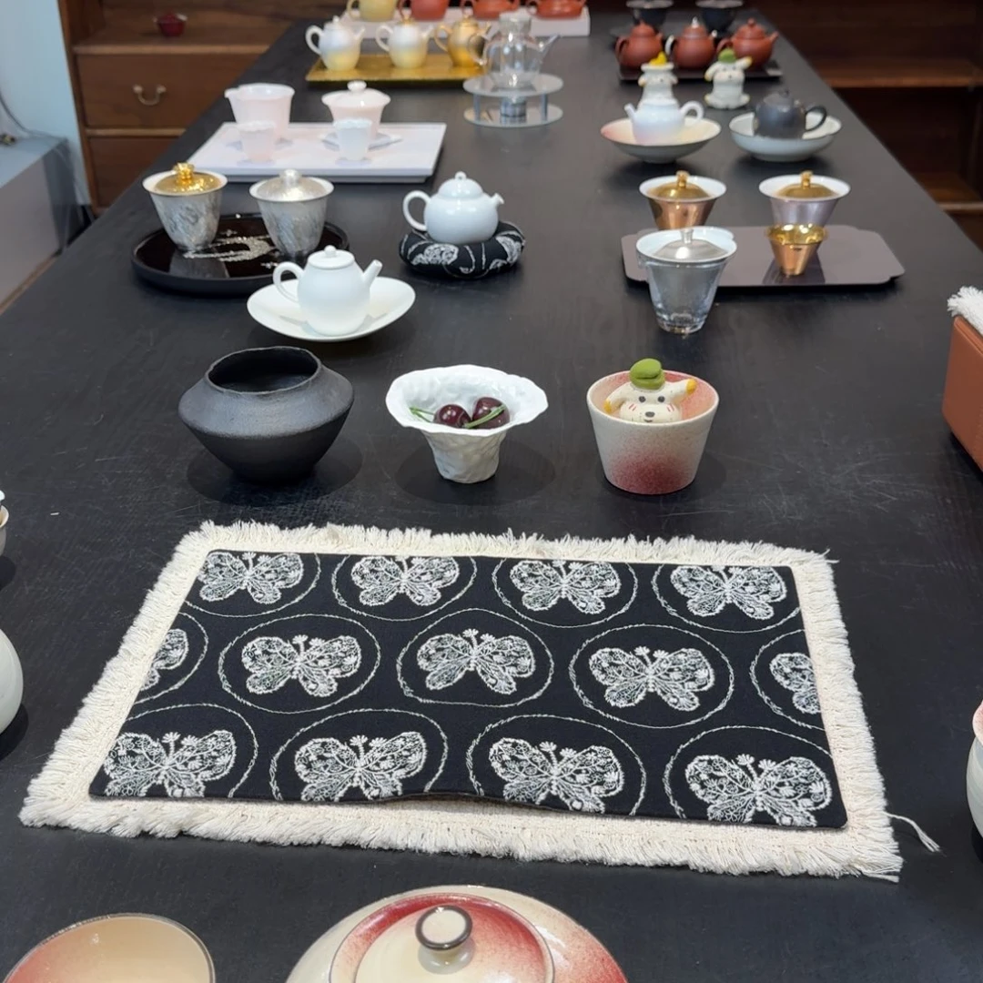 2件套茶席 黑蝴蝶+流苏