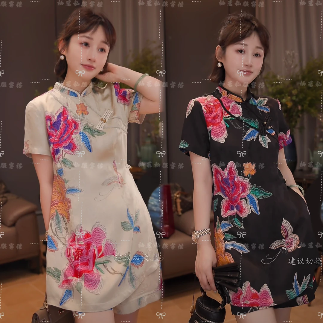 新品首发新中式香云纱减龄显白气质套装2025-D-4853