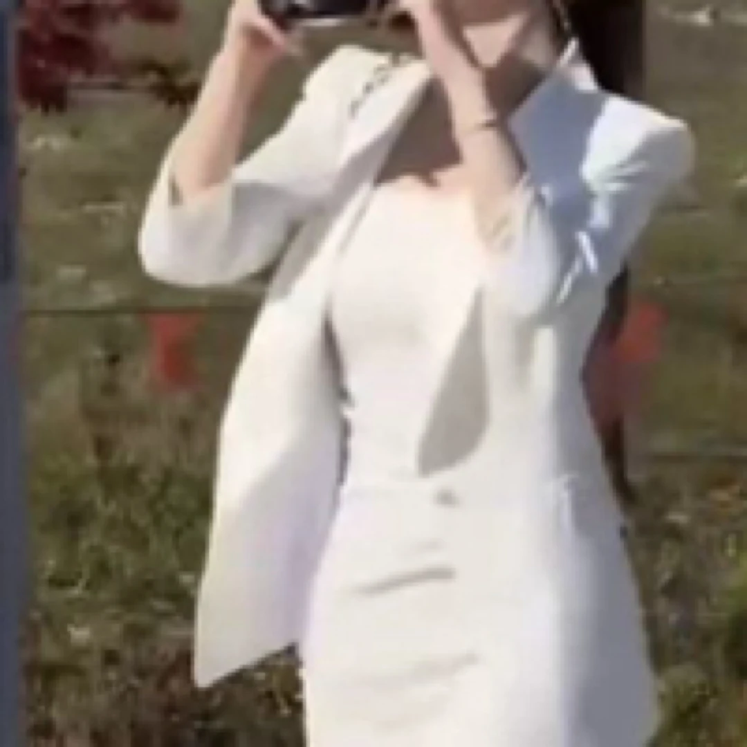 新款套装纯色西装外套修身显瘦连衣裙女装68