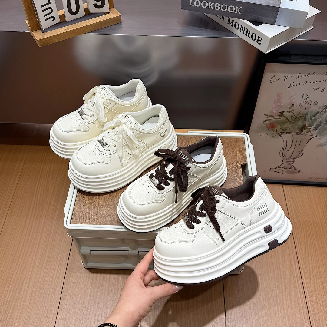【焦糖拿铁】厚底时尚增高小白鞋女秋季透气百搭ins风运动板鞋JXB03