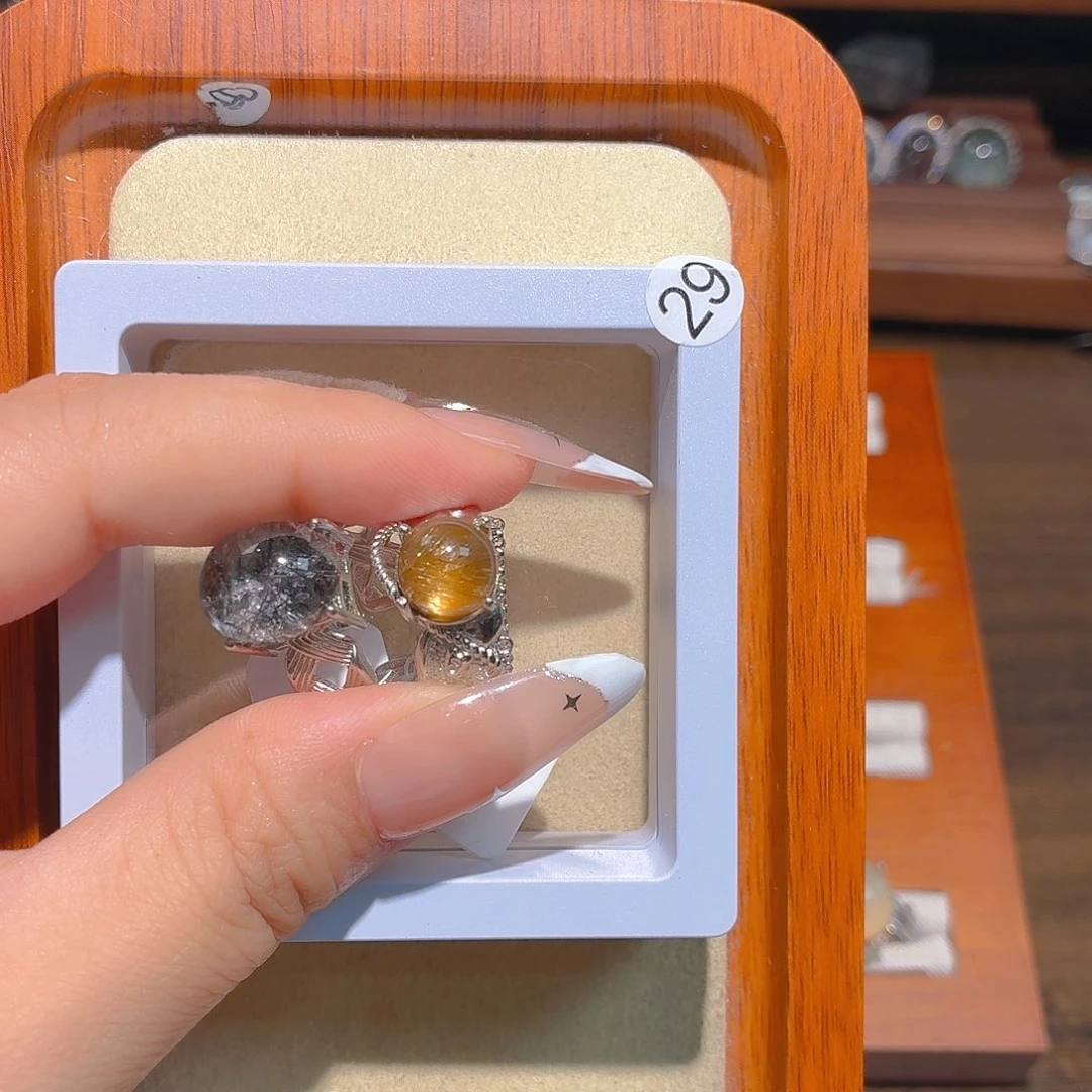 ****漫水晶戒指银S925镶嵌