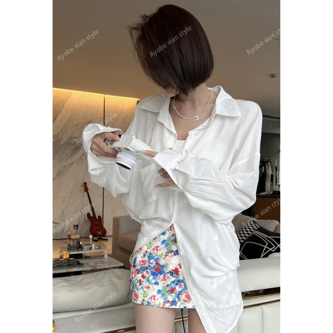 【Ayobe】清风饮露~后背镂空小众独特绑带设计衬衫流行宽松防晒上衣