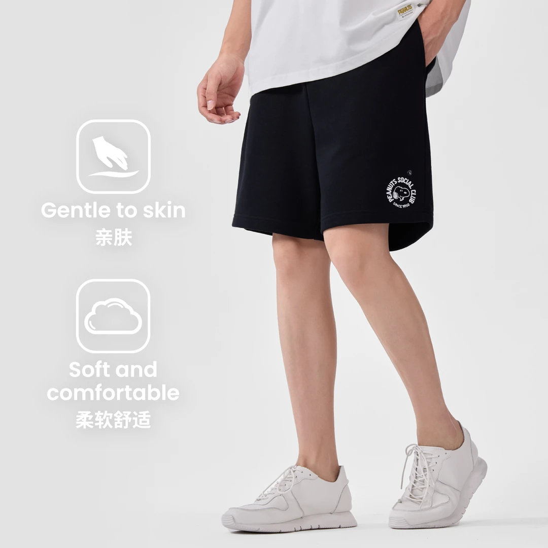 Giordano/佐丹奴史努比男款夏季棉质短裤 01105352