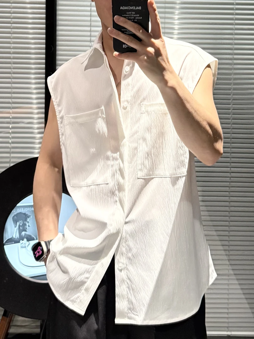 （现货）尚锋男装2563夏季新品个性时尚剪裁休闲百搭宽松无袖衬衫