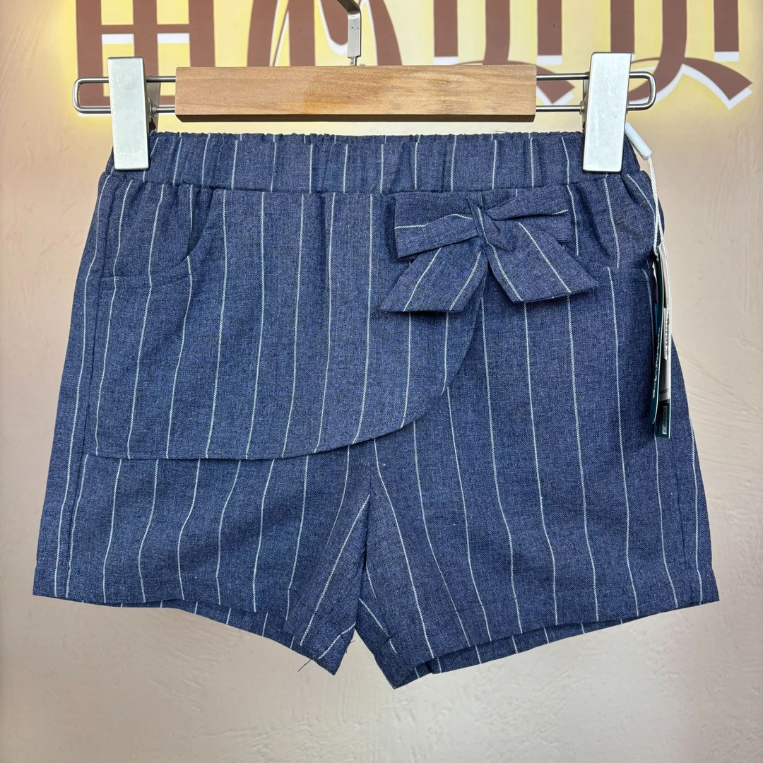 8922949英伦中裤五分裤短裤条纹蓝色休闲时尚夏季生日纺织