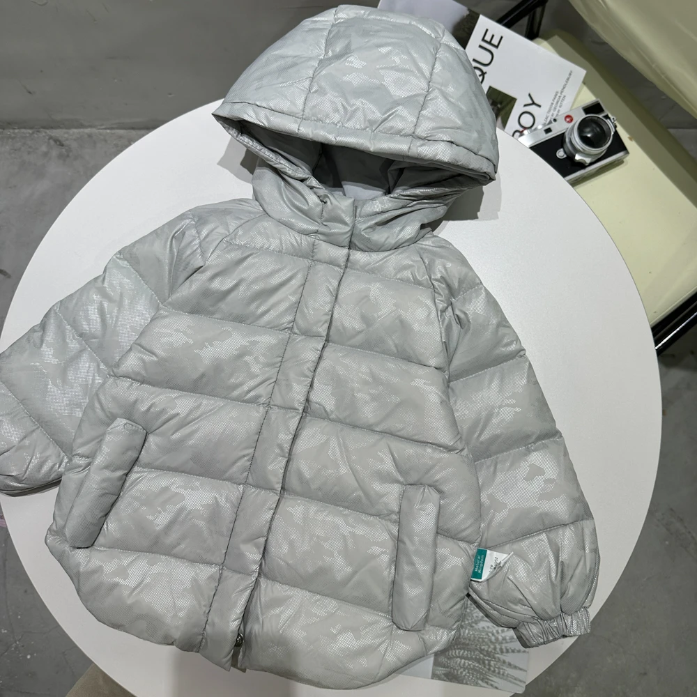 优儿宝贝1141704秋冬小童连帽90白鸭羽绒服儿童时尚休闲加厚满印