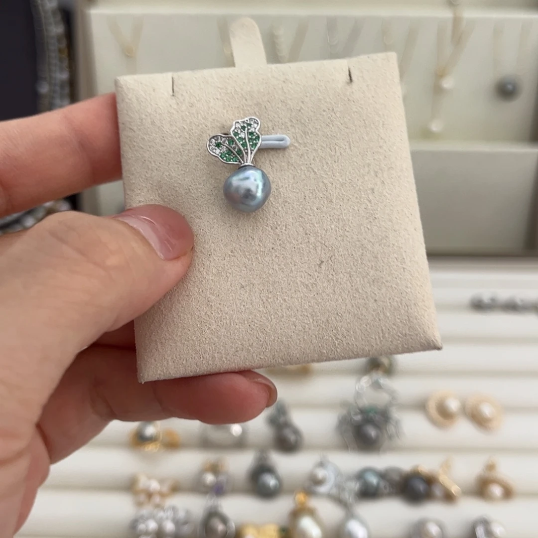 吊坠(不含链)银S925镶嵌海水珍珠