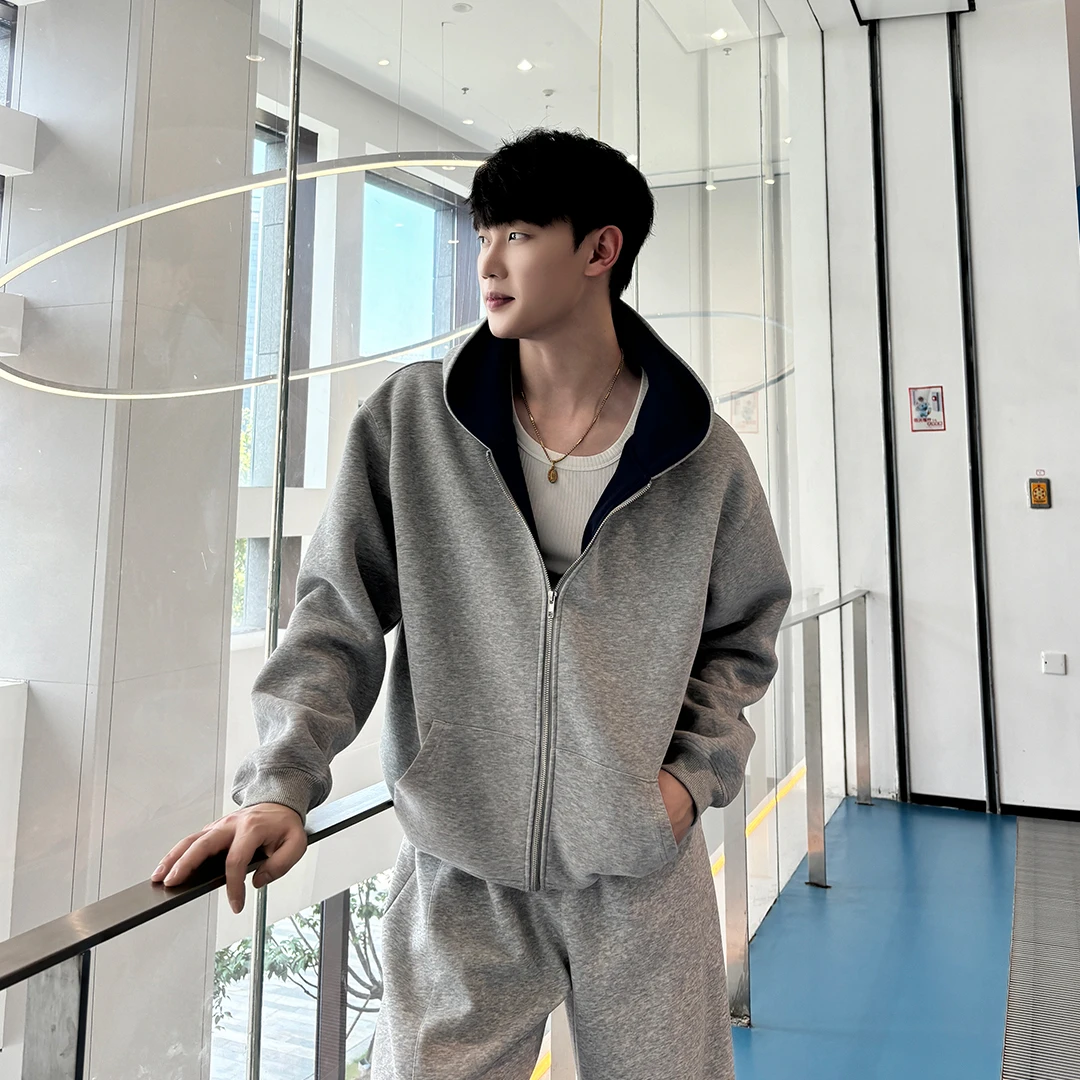 【Apiao】秋季连帽开衫卫衣棉美式保暖宽松长袖百搭秋冬