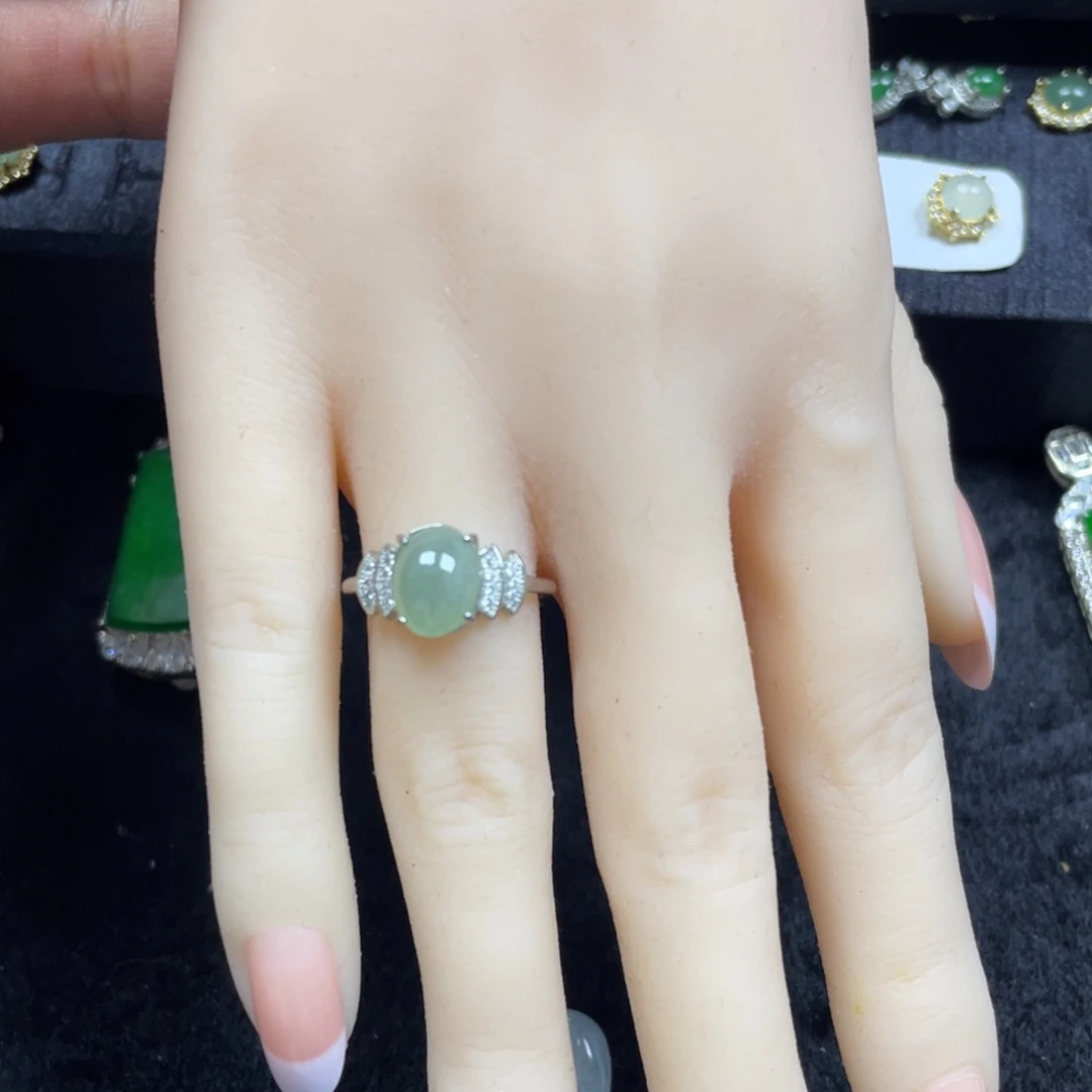 翡翠银S925镶嵌戒指