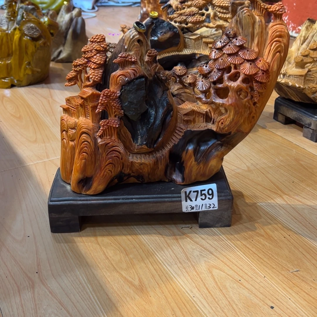 北***士柏木（崖柏）山水居家摆件